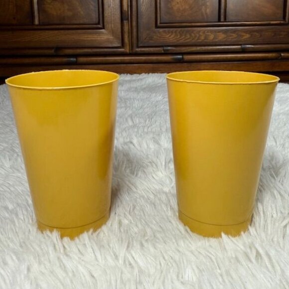 Vintage 4pc Tupperware Mustard Yellow Salad Forks and Cups - Picture 9 of 12